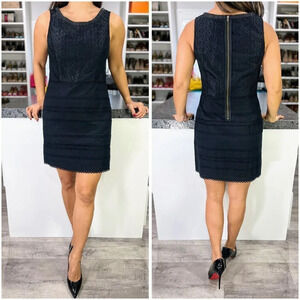 J. Crew Navy Blue Lace Sheath Dress $119